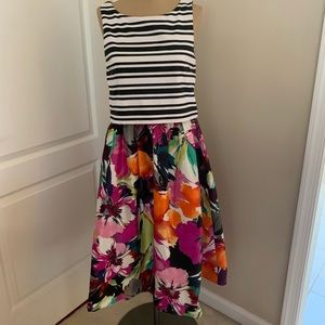 Floral and stripe dress